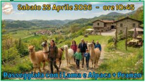 Agriturismo SCUDERIA DELLA VALLE (BG) - Passeggiata con i Lama e Alpaca - 25.04.2026